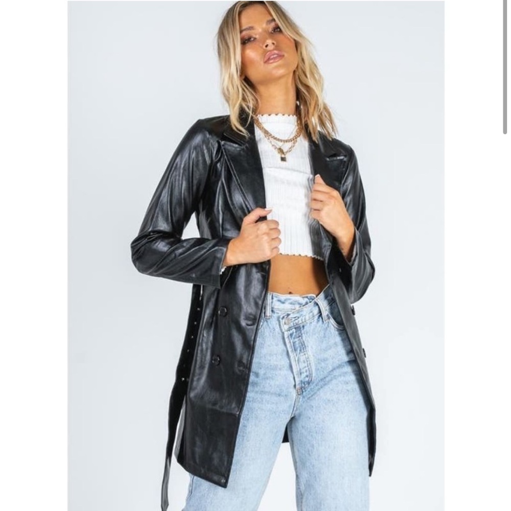 Princess Polly Black Leather Jacket